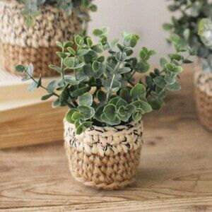 Artificial Eucalyptus Plant in a Woven Pot